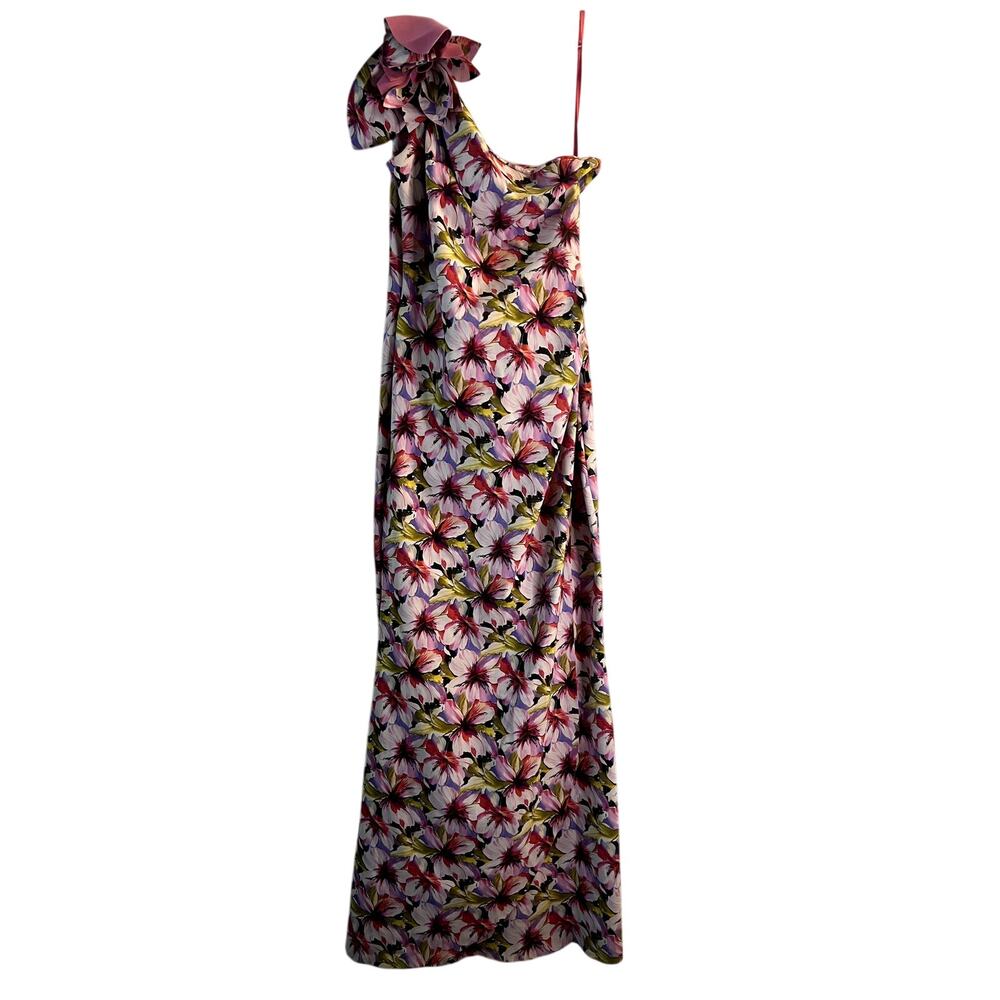 Chiara Boni La Petite Robe Gosia Floral One Shoulder Gown Maxi Dress Sz 48 12 L - Picture 5 of 11
